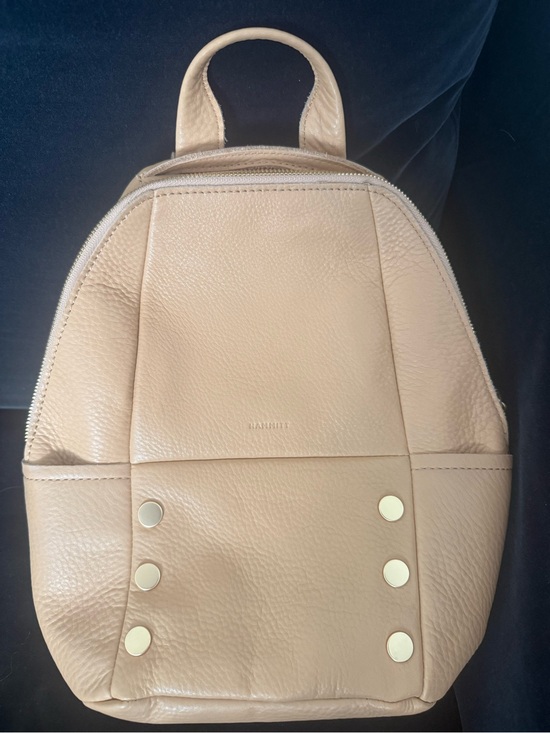 Hammitt Handbags - Hammitt Pebbled Leather Mini Backpack in Beige with Gold Studs